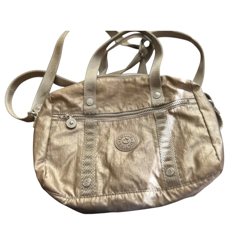 Kipling Metallic‎ Gold Shoulder Bag Crossbody Purse Handbag Satchel